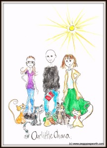 Cartoon family portrait